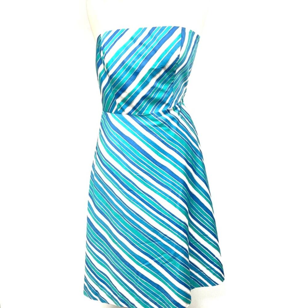 Ann Taylor Strapless Sun Dress Striped A-Line Size 6